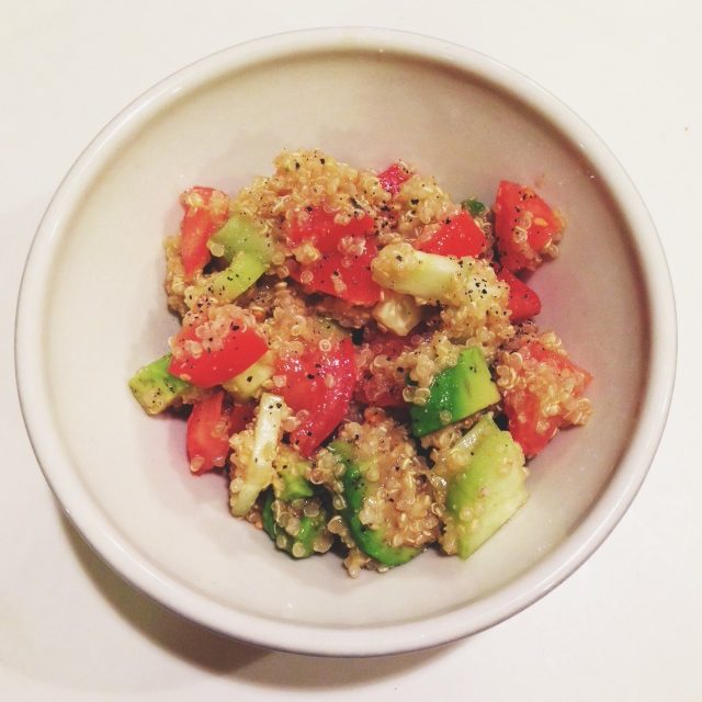 Quinoa Avocado Tomato Cucumber Salad